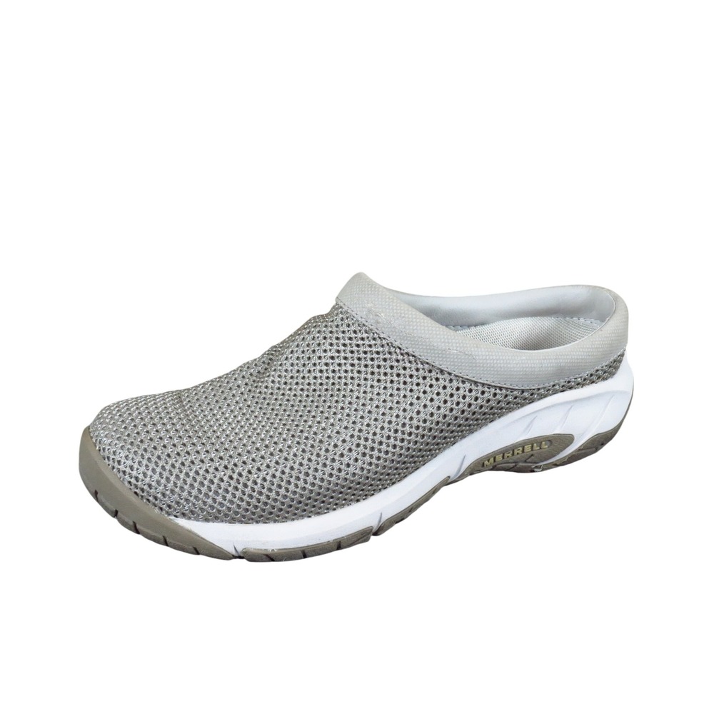 Merrell Encore Breeze Women Mules Size 7 Walking Aluminum Gray Mesh Slip On